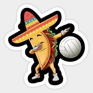 Dabbing volleyball taco dab Sticker